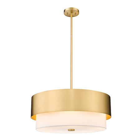Z-Lite Counterpoint Chandelier, 5-Light, 24 In.W x 10.5 In.H, Modern Gold/White 495P24-MGLD
